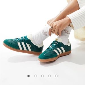 Adidas Samba Sneakers in Green and Cream